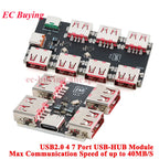 1-10Pc USBHUB USB2.0 7 4-port Controller Expansion Module USB 2.0 to 4 Channel Way Splitter USB-HUB Type-C Extender Board 40MB/S