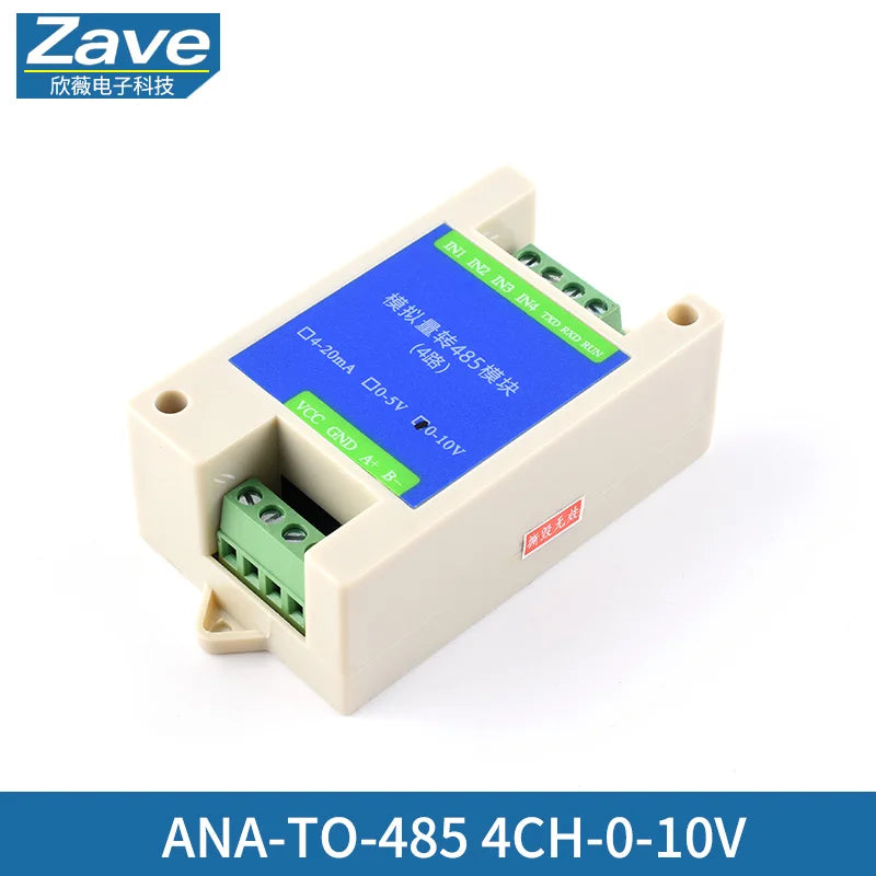 Analog Acquisition Module 4-20mA 0-5V 10V to RS485 Transmitter Modbus Wide Voltage High Precision AD