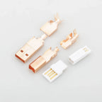 Hi-End Rose Gold Plated USB Connector USB A+USB B Type A-B Plug For DIY USB Cable Taiwan Made