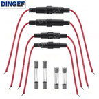 5PCS 5*20mm 6*30mm Glass Fuse Holder Screw Type 5X20mm with 22AWG Wire Cable 250V 5X20MM Glass Fuse Tube Fuse Casing