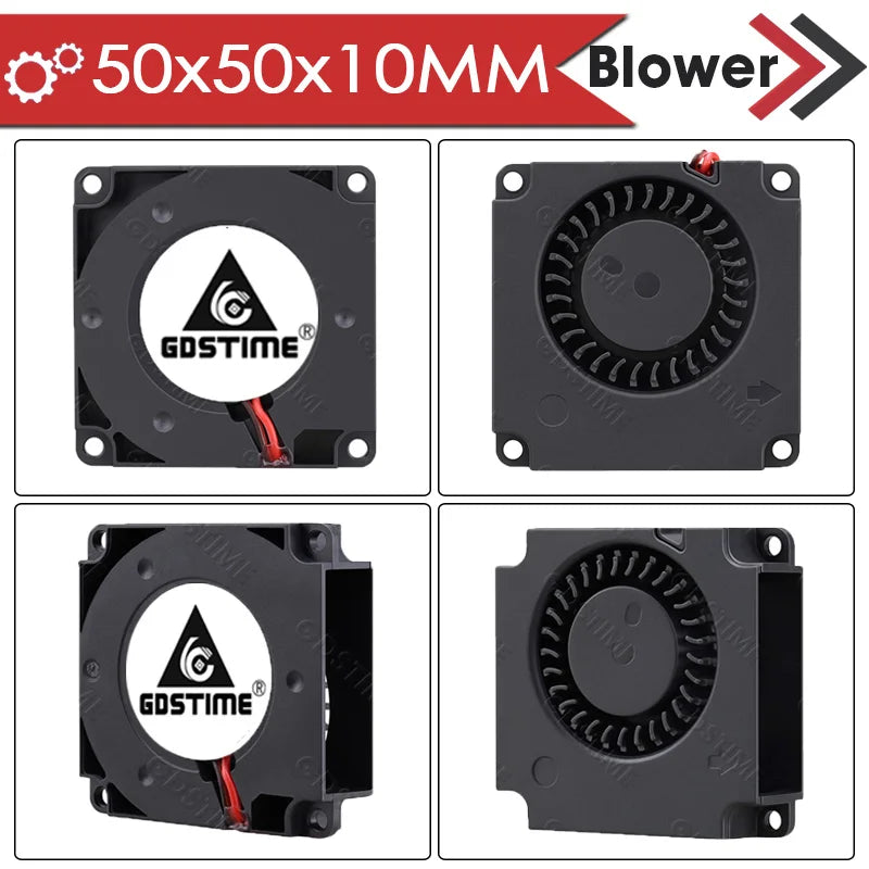Gdstime 5015 24v Fan 4010 Snail Fan 2PIN DC 5V 12V 3D Printer Mini Fan 7015 7530 Cooling Fan 3010 5020 Turbo Fan Radial Cooler