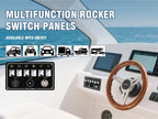Metal 4-6 Gang Marine Rocker Switch Panel Waterproof 12 Volt, Boat Toggle Switch Panel 12V  LED Lighted for Boat Car RV
