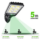 Outdoor Solar Wall Led Light with Human Body Motion Sensor 3 Modes Garden Terrace Garage Courtyard Waterproof Street Lighting
