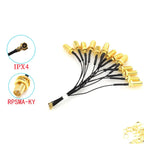 5PCS RP-SMA to U.FL IPX MHF4 Pigtail Cable Antenna for NGFF M.2 9260 9560 8265 NGW with antennas for Wifi wireless card/router
