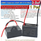 1pcs CBB61 Fan Starting Capacitor 450V 0.8/1/1.2/1.5/2/2.5/3/3.5/4/4.5/5/6/7/8/10/12/15/18/20UF Ceiling Fan Hood Motor Capacitor