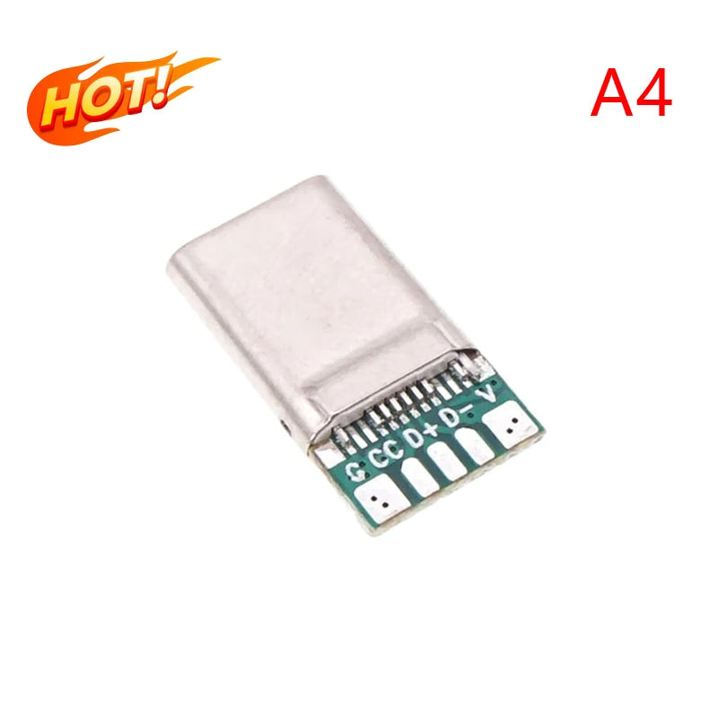 1Set Fast Charge Type-C USB 65W 5A Male Connector Welding With 5Pin PCB + Type A Male 6 Pin USB DIY OTG Data Charge DIY KIT