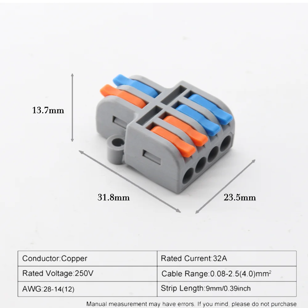 10/50/100PCS Push-in Electrical Wire Terminal Block Connector Fast Universal Lever Wire C Docking Electrical Connection 32A 250V