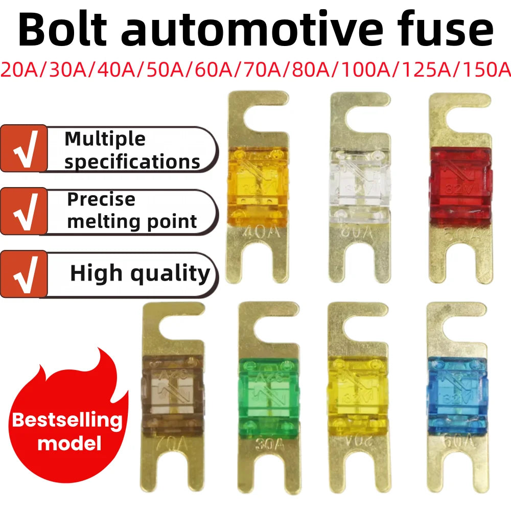 ANL Gold Plated Stud Car Fuses Mini Car Stereo Audio AFS Fuse 20A 30A 40A 50A 60A 70A 80A 100A 125A 150A 32V Auto Fuse Fuses Hot