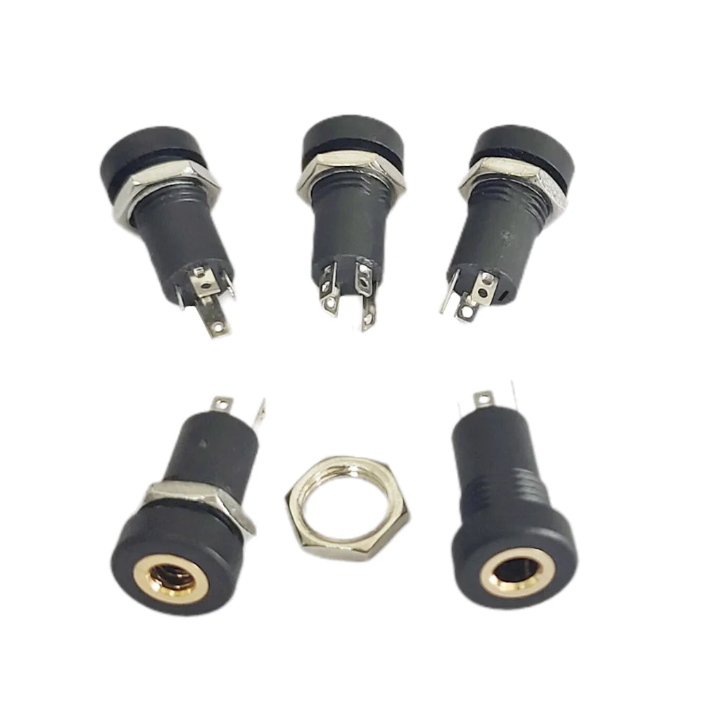 2/5/10Pcs PJ392A 3.5mm Stereo Audio Jack Socket 3/4 Pole Solder Panel Mount with Nut Female Headphone Connector