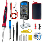 80W Digital Electric Soldering Iron Set Kit 220V 110V Temperature  Adjustable LCD Display Solder Welding Iron Tool Tips