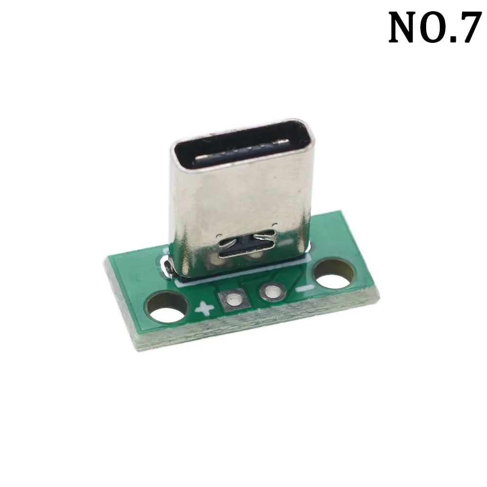 1Pcs USB 3.1 Vertical Straight Plug Double Side Positive Negative Plug Type-C Male/Female Test Board PCB Connector With Pin