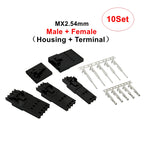 10Set(20PCS) MX2.54 Dupont Connector Housing With Lock Buckle 2.54mm Pitch Single Row 2P/3P/4P/5P/6P/7P/8P/10P/12P Docking Shell