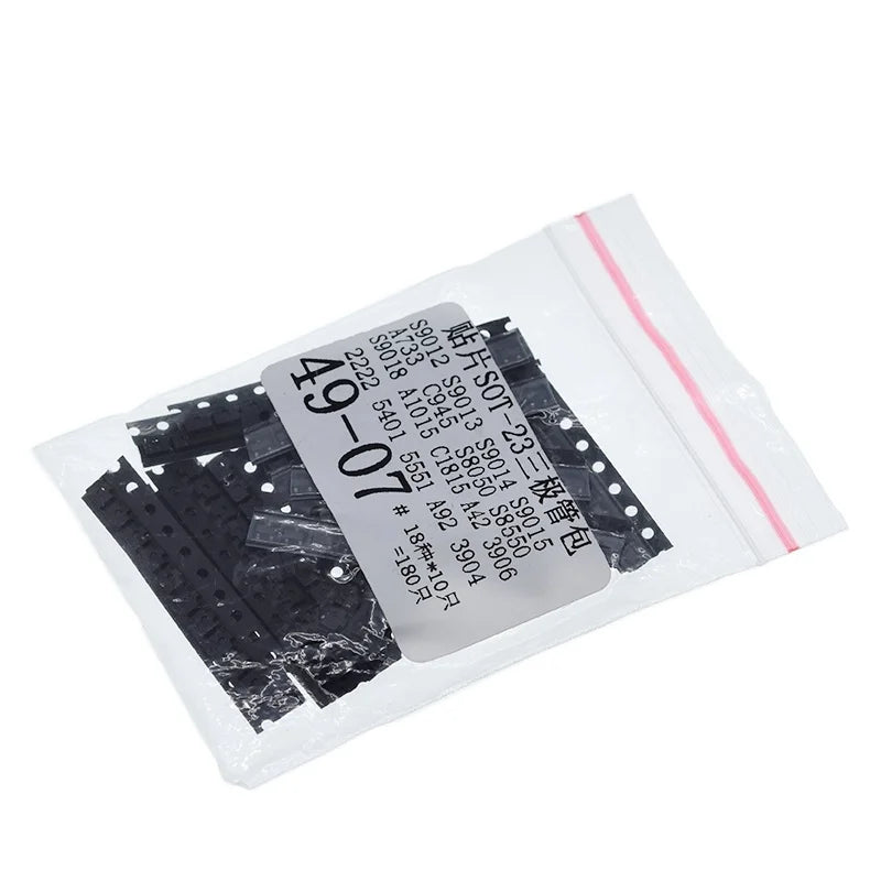 18kinds*10pcs=180pcs 2N2222 S9013 S9014 S9015 S8050 S8550 5551 5401 2N3904 2N3906 A1015 A733 A42 A92 C1815 S9018 C945 DIY KIT