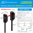 ZHICAN ZC3T Miniature Flat Photoelectric Sensor Front Side View Through Beam Diffuse Reflective