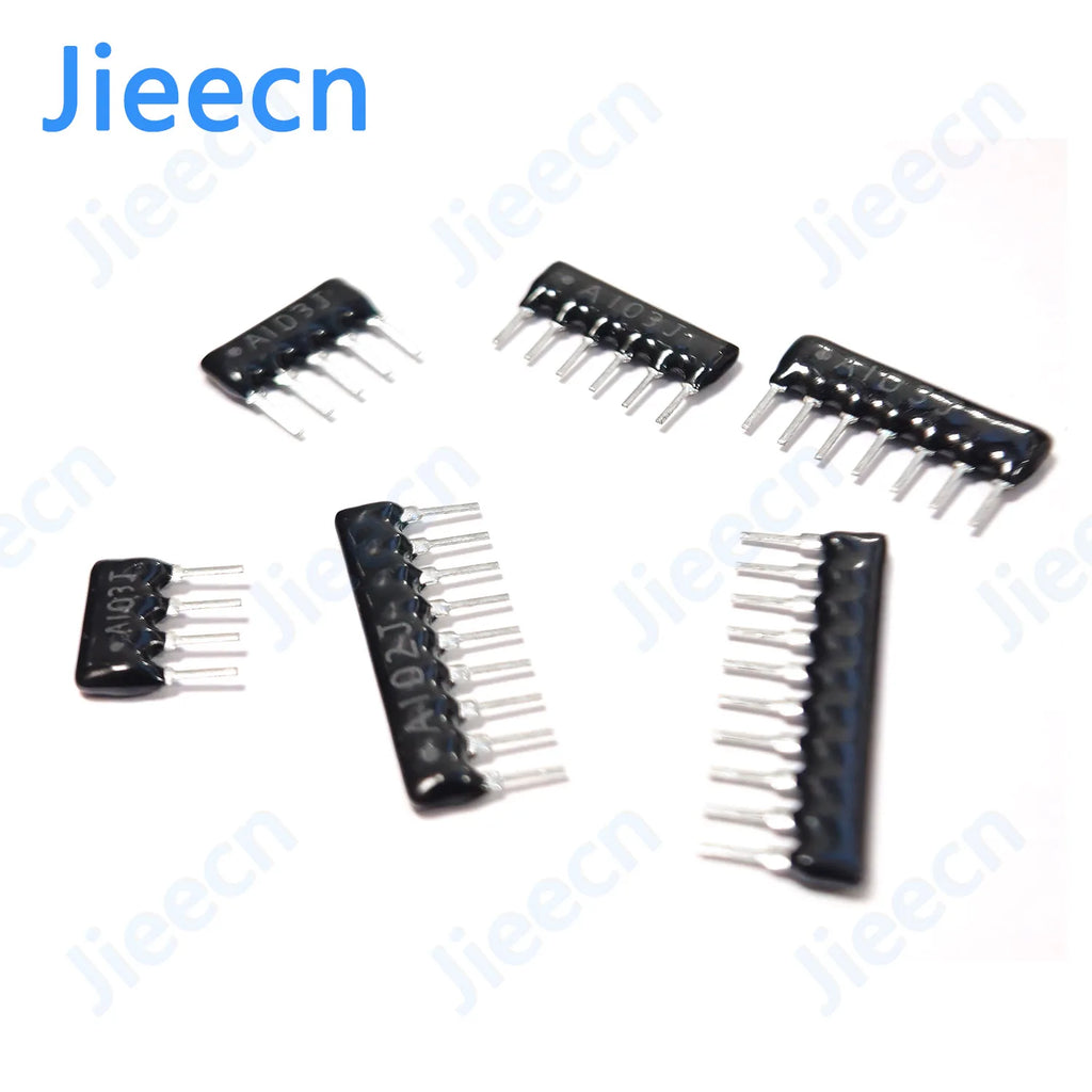 200PCS 4PIN-10PIN Exclusion Network Resistor array DIP 220R 330R 470R 510R 680R OHM 1K 1.5K 2K 2.2K 3K 3.3K 10K 100K 9A681J 510K