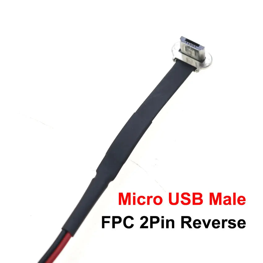 JCD Micro USB C Type-C FPC 2Pin 3Pin With Resistor R1 Soft Flat Cable Male Plug Mobile Phone Fast Charging Cable Extension Wire