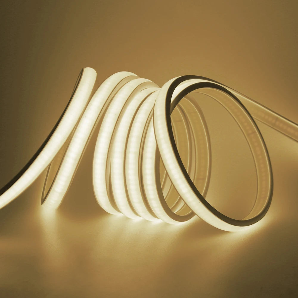 12V 24V COB LED Neon Strip Light Waterproof Ribbon Tape 2Pin Wire Warm Natural White 320LEDs/M Flexible Home Decor 0.5m 1m 2m 5m