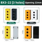 1/2/3/4/5 Hole Waterproof Button Switch Control Box Button Emergency Stop Dustproof Waterproof IP65 Button Thickened Yellow Gray
