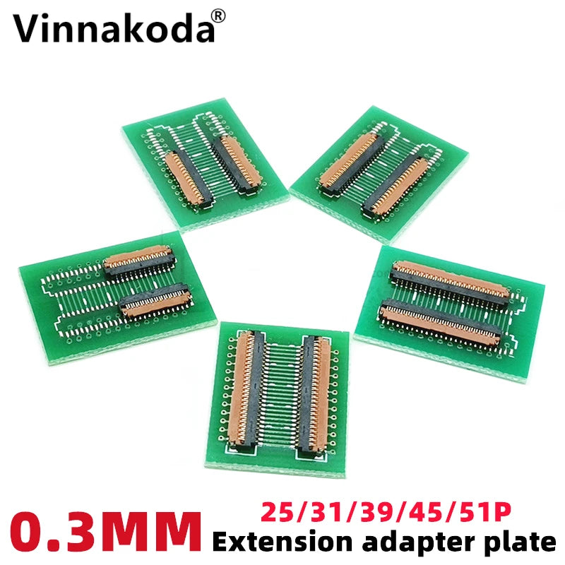 FPC FFC Flexible Flat Cable Extension Connection Board 0.3 MM PCB Pitch 25 31 39 45 51 PIN Connector FPC Adapter