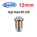 12mm Anti-Vandal Metal Waterproof  Push Button Switches Without LED DIY High Round Latching 2A/250V