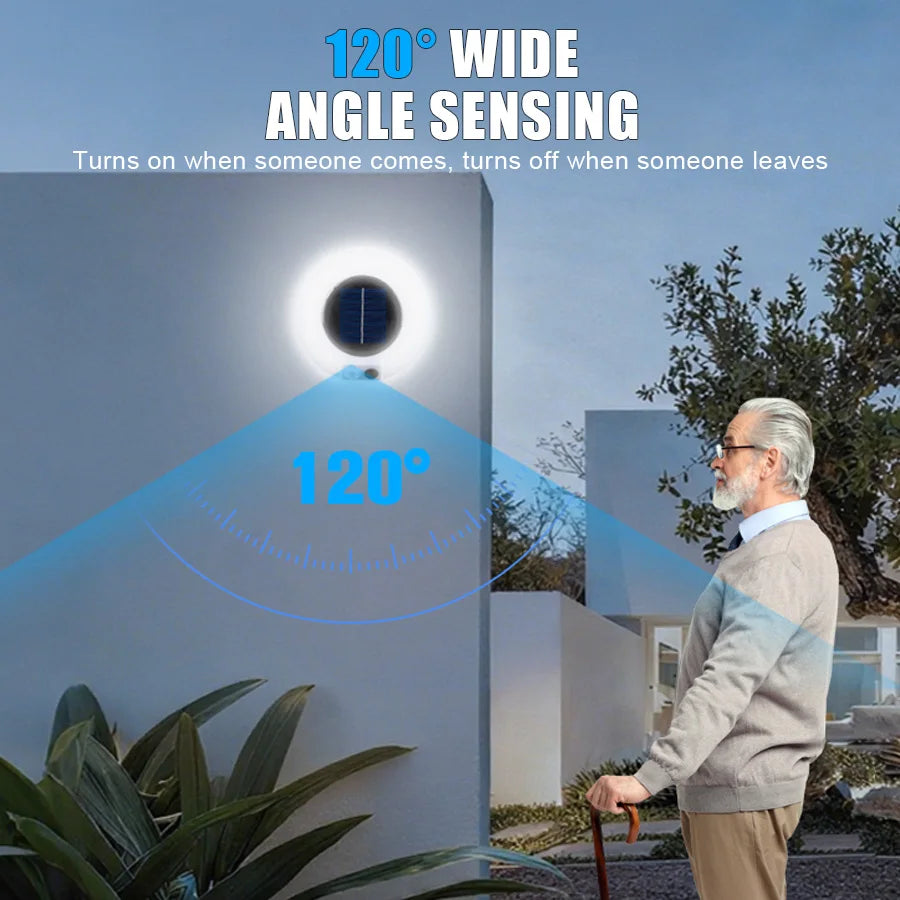 Foldable LED 120° Solar Light Outdoor Wall Lamp Waterproof Spotlights Lamp Motion Sensor Solar 3 Modes Street Light Garden Decor