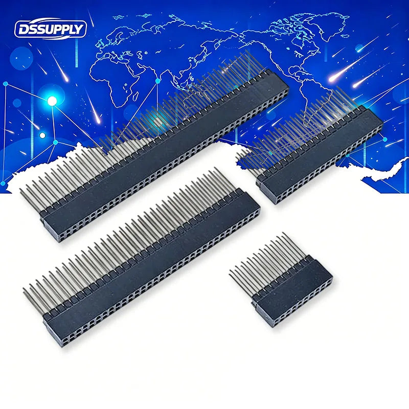 1PCS 2.54mm 2x10P/20P/32P/40 Pin Female Stacking Header Connector Dual Row 2*10P 2*20P 2*32P 2*40P PC104 For Raspberry Pi 2