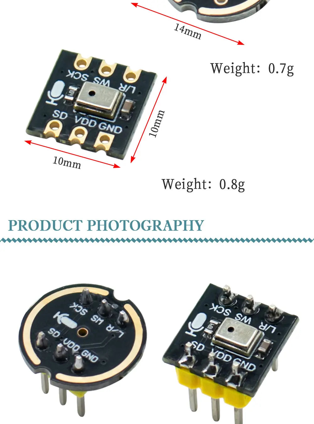 INMP441 omnidirectional microphone module MEMS high-precision and low-power I2S interface supports ESP32 module