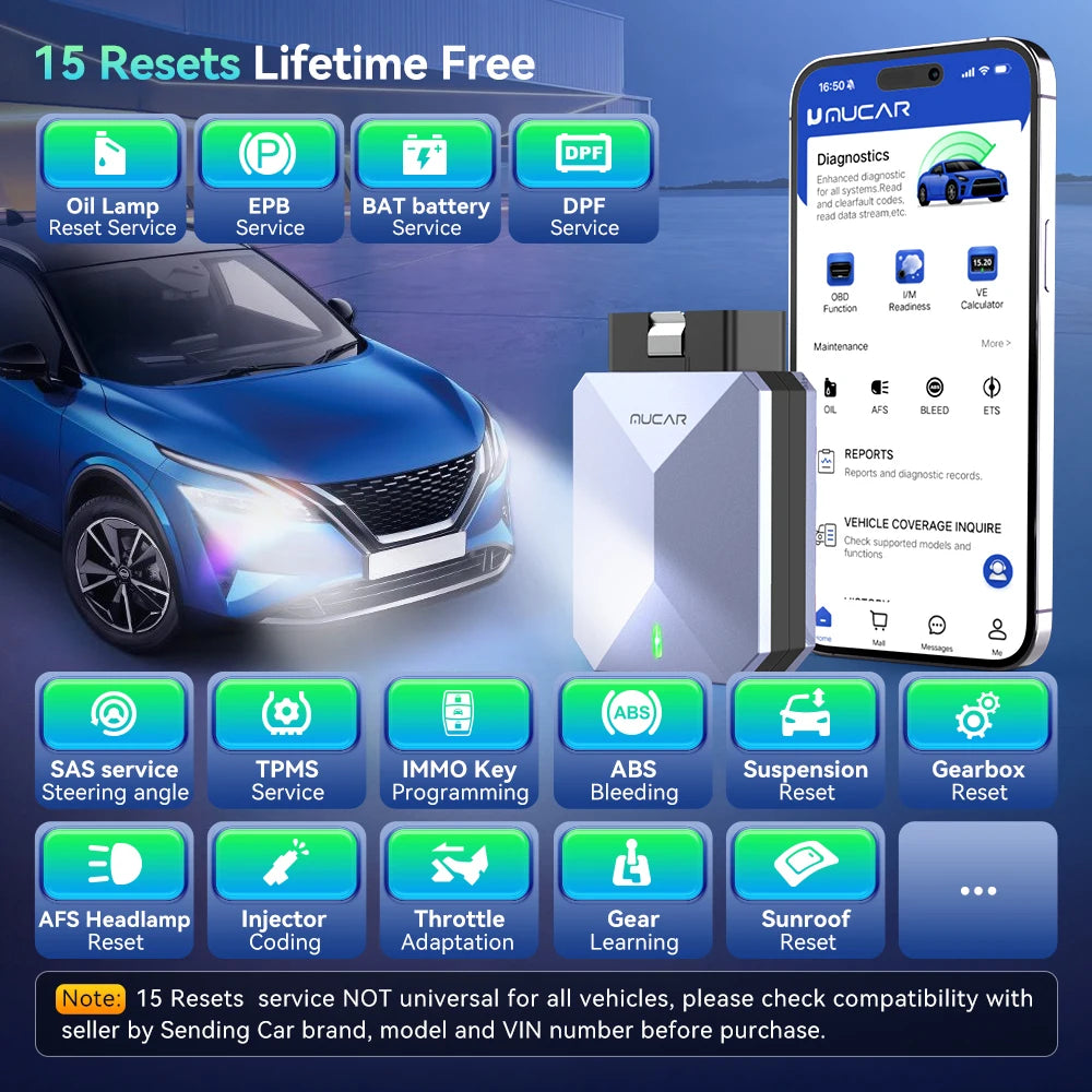 Lifetime Free Update MUCAR BT200 Max OBD2 Scanner CAN FD Bi-Directional Control All System Diagnostic Tool 15 Reset for All Cars