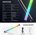 NEEWER Basics 12"/21" Magnetic RGB Light Wand, CRI95 Dimmable 14W LED Handheld Video Tube Lighting Stick with 51 RGB Modes