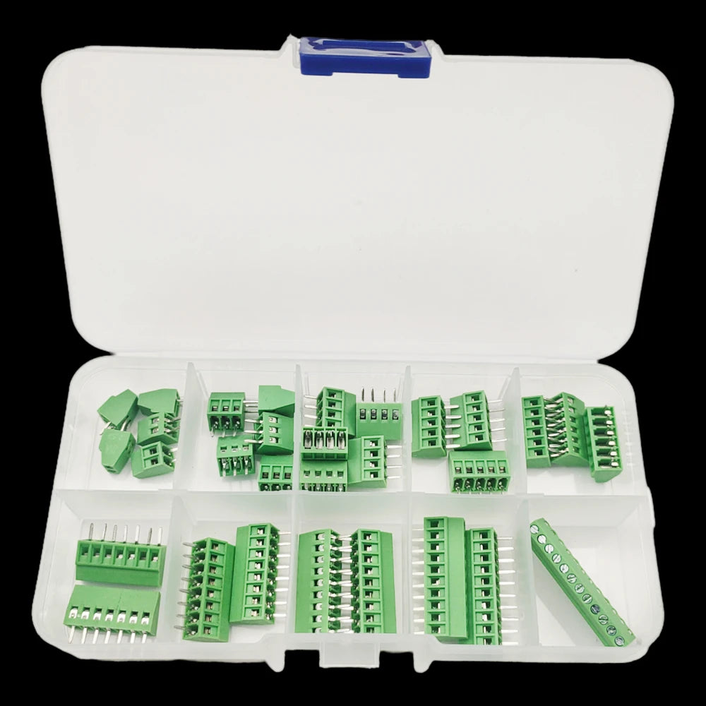 30Pcs/Box KF128 2.54mm PCB Mini Screw Terminal Block Connector KF128-2.54 2P 3P 4P 5P 6P 7P 8P 9P 10P 12P for 24-12AWG Wire