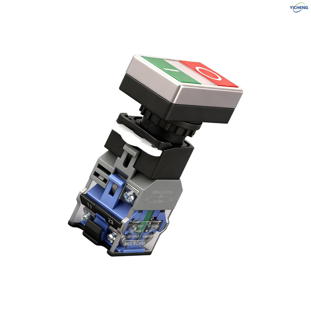 10Pcs 22MM Momentary Double Head Push Button with Signal Lamp On/Off Start/Stop,LED Light 12V 24V 110V 220V 380V optional
