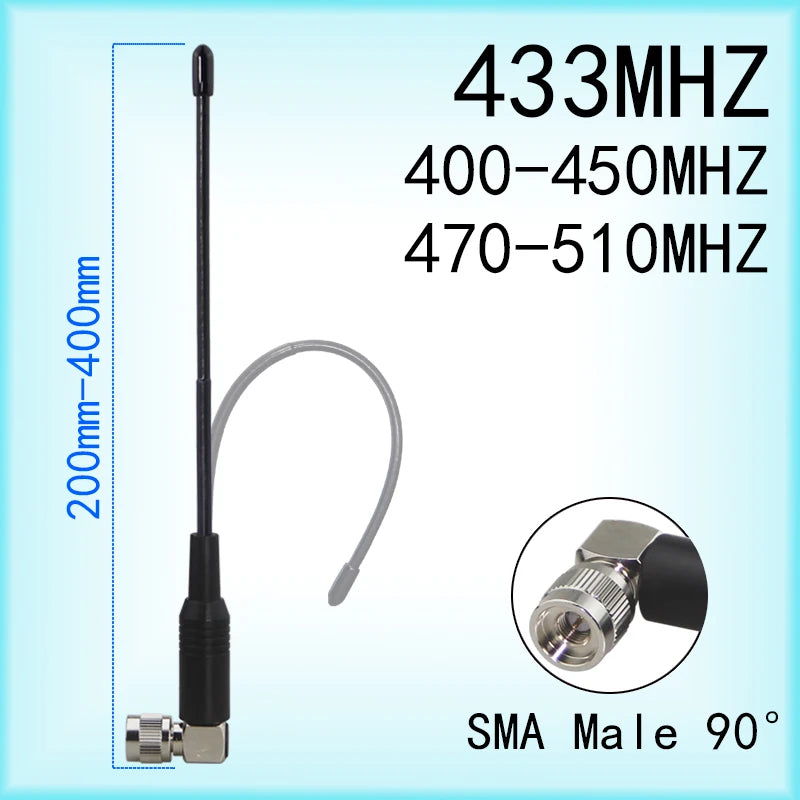 LORA Gateway Soft Antenna 433MHz 400 - 450MHz 470 - 510MHz Signal Amplifier Enhances Soft Antenna SMA Male Right Angle