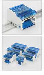 207 211 407 Din Rail Terminal Blocks Screw Modular Power Distribution Box Block Box Zero Wire Terminal Copper Junction Box