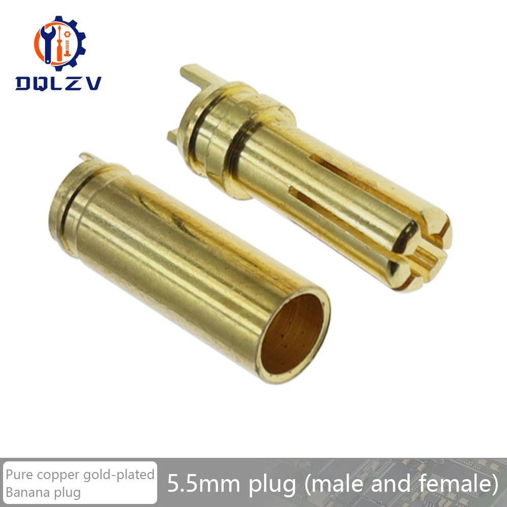 2.0mm 3.0mm 3.5mm 4.0mm 5.5mm 6.0mm 8.0MM Gold Bullet Banana Connector plug for ESC Lipo RC battery Plugs