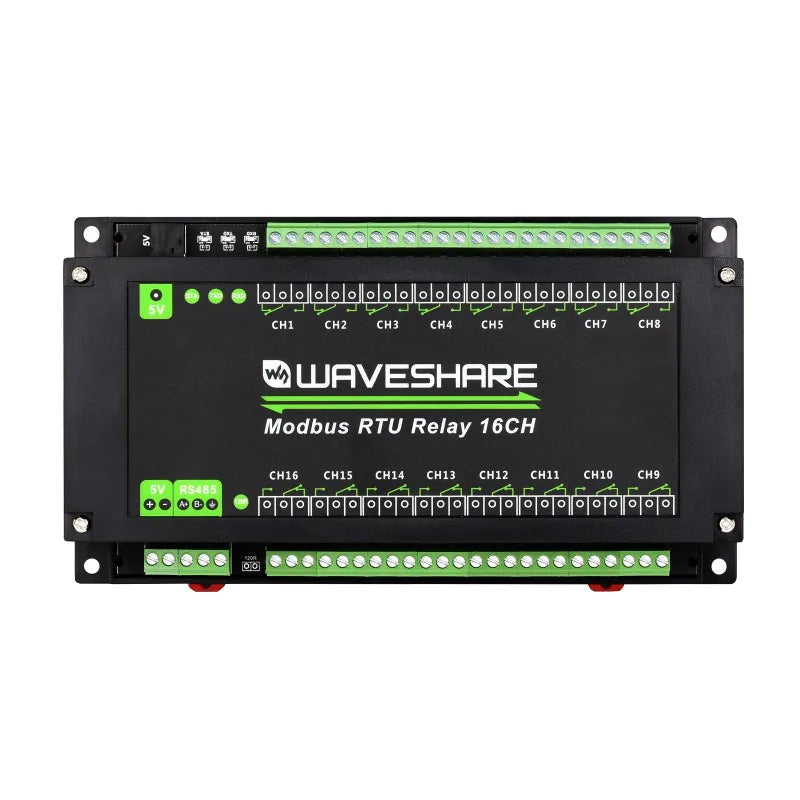 Waveshare Modbus RTU Relay 16CH,RS485 Interface, With Multiple Isolation Protection Circuits