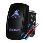 12V 24V Boat Trim Tabs Switch (ON)-OFF-(ON) Momentary Rocker Switch Waterproof Blue Light ON-OFF Toggle Switch With Harness