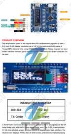 Nano V3.0 Atmega328P Ch340C Built-In 0.91" Oled Display 128*32 Resolution Iic I2C Compatible for Arduino Nano V3.0