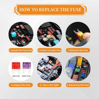 120PCS Mini Blade Fuse Assortment Kit, Automotive Replacement Mini Car Fuses Auto Accessories for Car, RV, Truck, Motorcycle