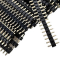 100pcs 2.54mm Male Pin Header L7.5/8.5/9.5/10.5mm 1x2/3/4/5/6P Straight Single Row Single Plastic 0.8U Gold PCB Connector