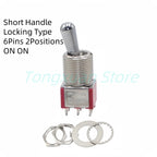 1pc SH T8013-Z1 12mm ON-OFF-ON SPDT DPDT 3/6/12PinS 2/3Position Maintained Toggle Switch Large Long Handle 3A 250VAC/5A 125VAC