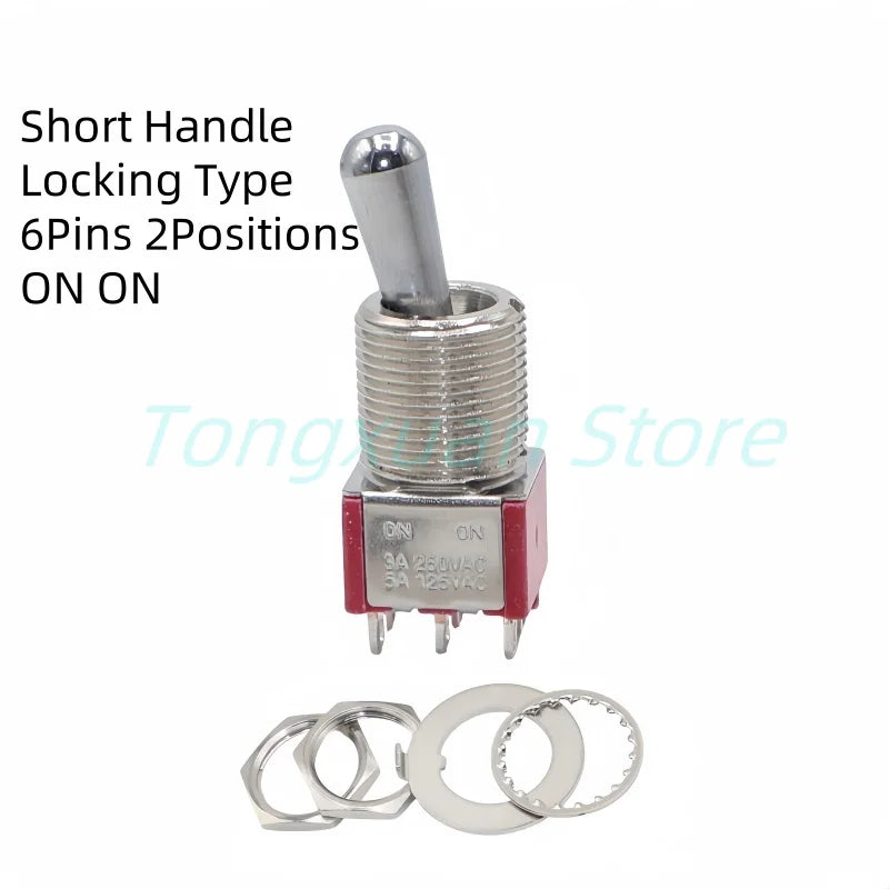 1pc SH T8013-Z1 12mm ON-OFF-ON SPDT DPDT 3/6/12PinS 2/3Position Maintained Toggle Switch Large Long Handle 3A 250VAC/5A 125VAC