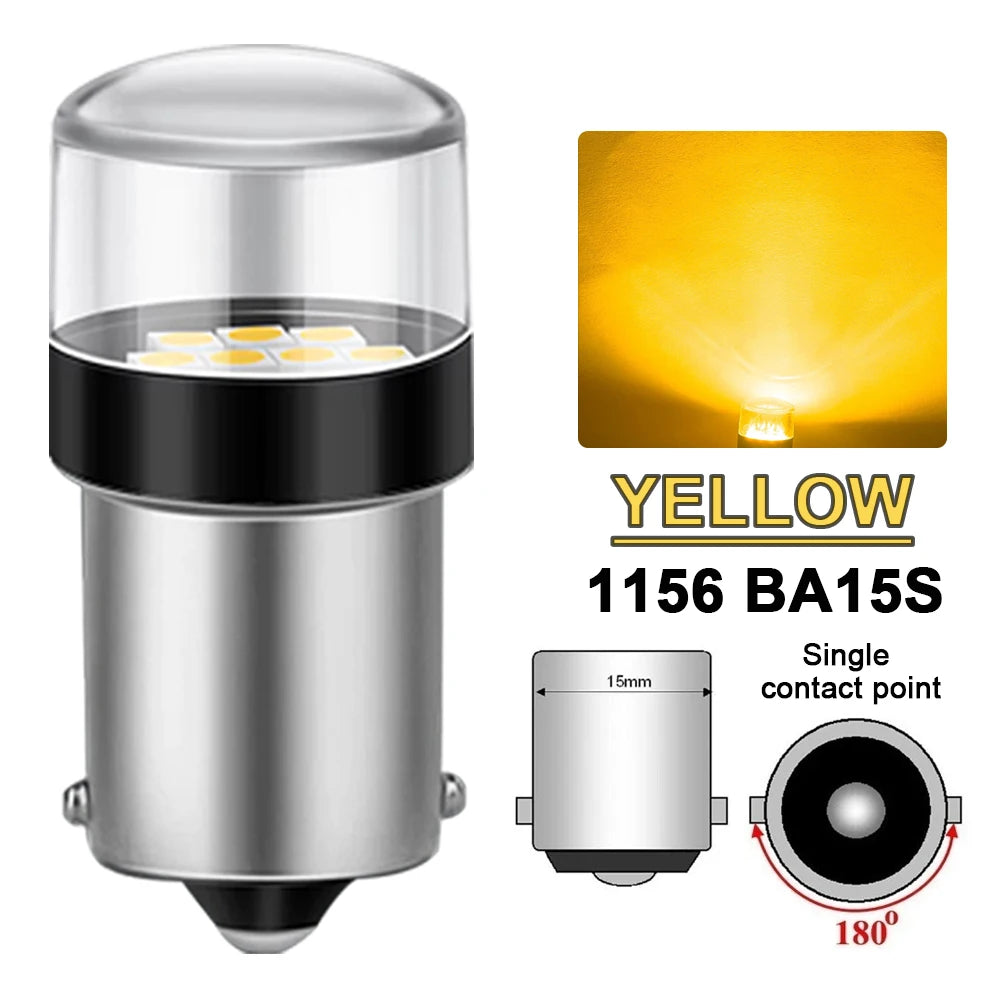 2-10 PCS 1156 BA15S 1157 BAY15D LED Bulbs 12V 3030 Chips 6500K White Super Bright Car Tail Turn Signal Parking Reverse Lights