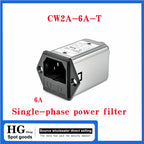 CW2A-10A-T CW2A-3A-T single-phase power filter EMI filter socket CW2A-3A/ 6A-10A-T Audio power Purifier Vehicle anti-interferenc