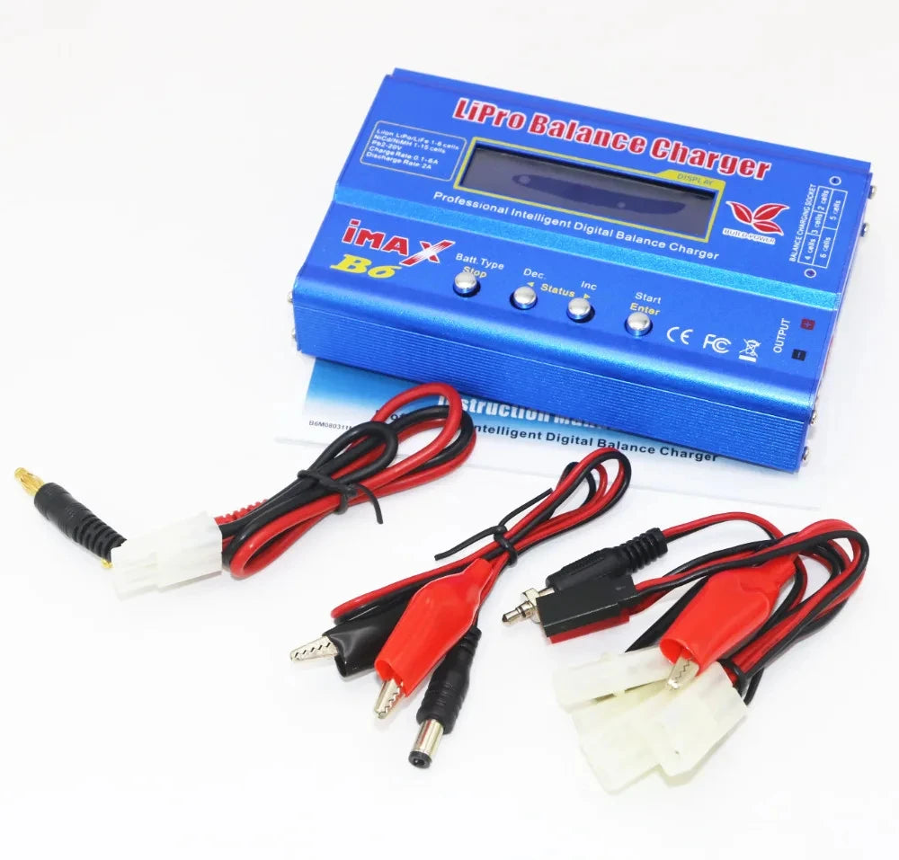 IMAX B6 80W B6 Charger Balance Charger Digital LCD Screen Lion LiFe Nimh Nicd PB Lipo Battery Discharger AC Power 12V 5A Adapter