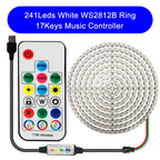DC5V WS2812B DIY LED Ring 8 to 241 Pixels 5050 RGB Individually Addressable WS2812 Round Modules With 17Keys Music RF Controller