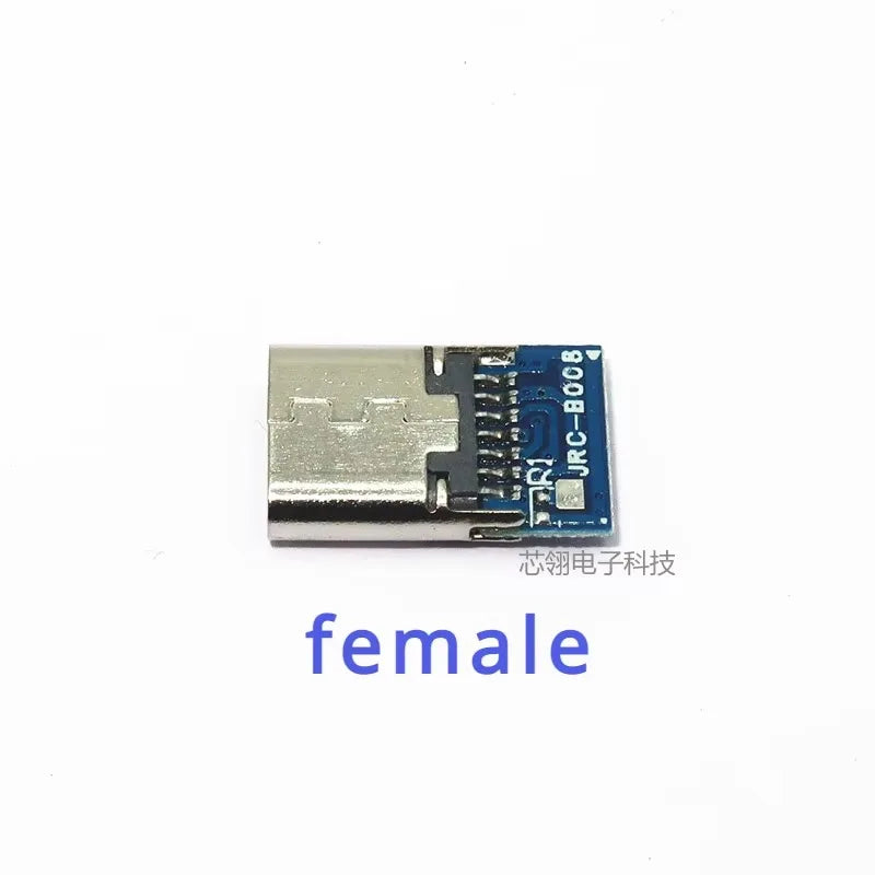 USB 3.1 Type C Male/Female Connectors Jack Tail 24pin USB Male Plug Electric Terminals Welding DIY Data Cable Support PCB Board