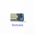 USB 3.1 Type C Male/Female Connectors Jack Tail 24pin USB Male Plug Electric Terminals Welding DIY Data Cable Support PCB Board