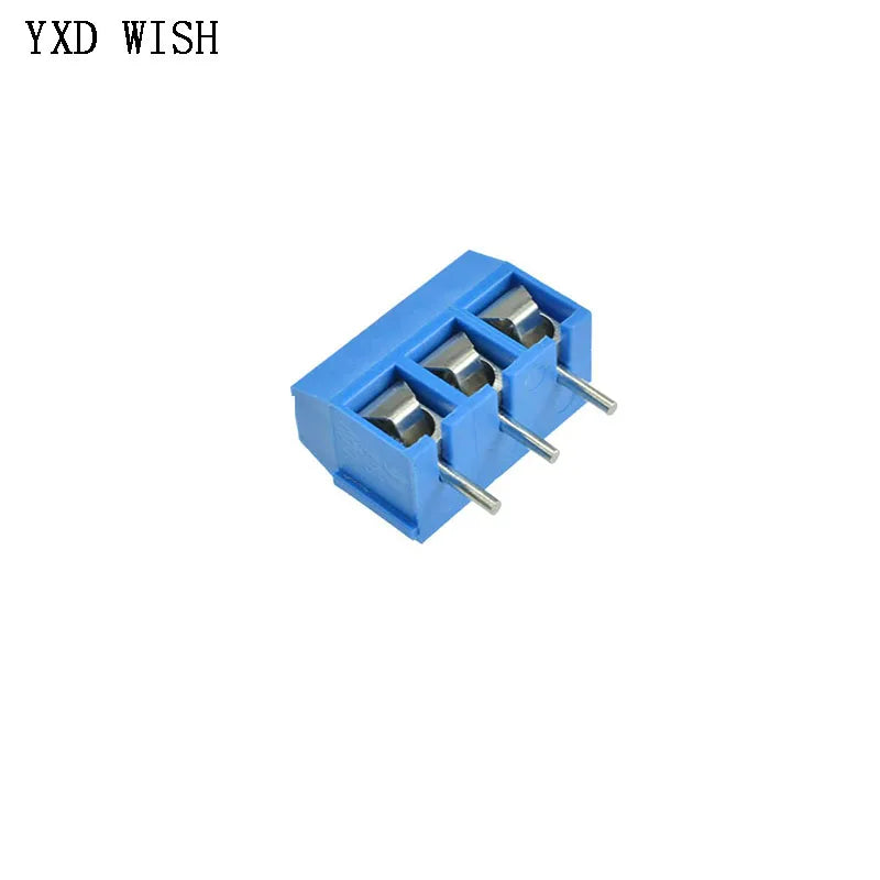 100pcs KF301 2P 3P 4P 5mm Screw Wire Terminal Block KF301-2P KF301-3/4P Pitch 5.0mm Straight Pin Spliceable PCB Cable Connector