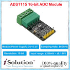 ADS1115 4-Channel 16-Bit High Precision ADC Converter Module, Programmable Gain Amplifier, I2C Interface, for Data Acquisition