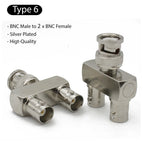BNC Connector Q9  BNC To BNC Male Female RF adapter  Right Angle Tee Type 3way 4way Splitter 2x Double Male Female 3+4Types